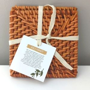 NWT rattan coasters, set of 2